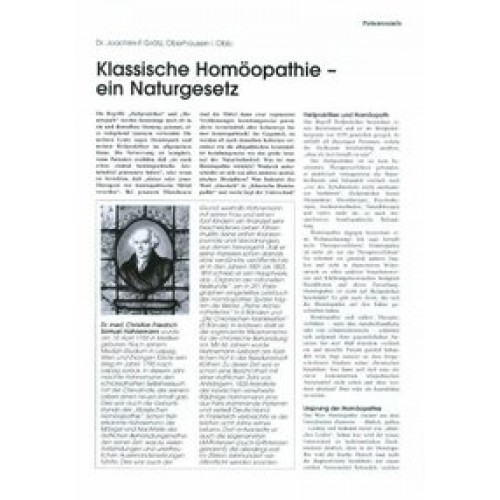 Klassische Homöopathie - Ein Naturgesetz